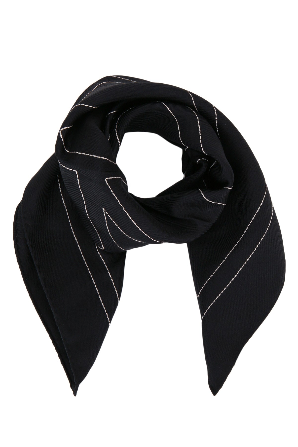 Toteme Embroidered monogram silk scarf