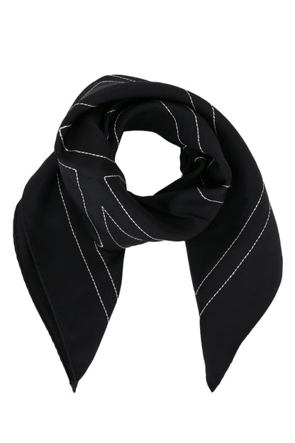 Toteme Embroidered monogram silk scarf