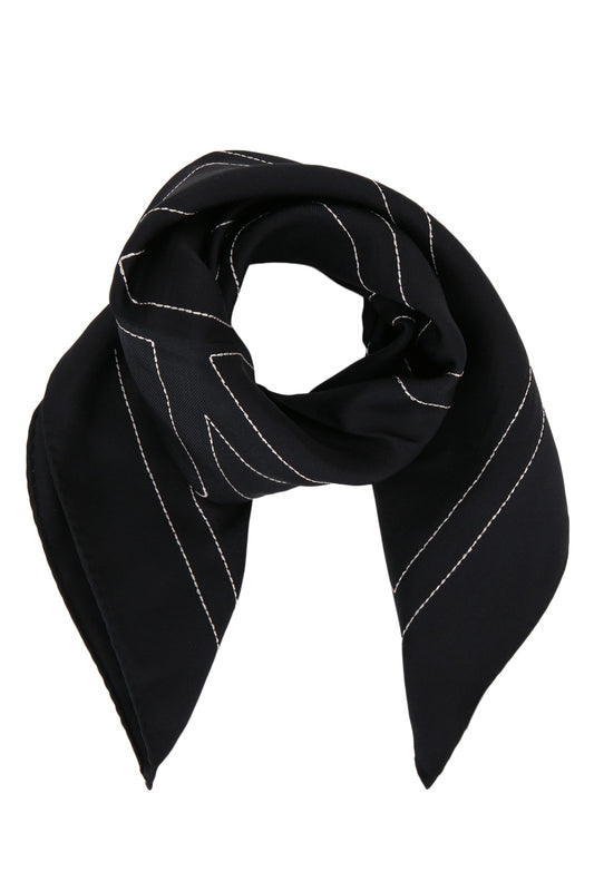 Toteme Embroidered monogram silk scarf