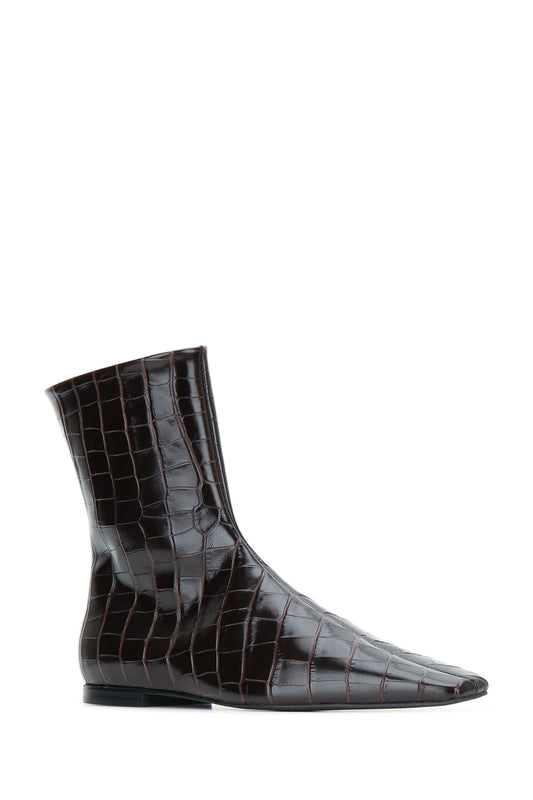 Toteme Zipped croco-embossed chelsea boots