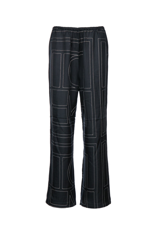 MONOGRAM SILK PJ BOTTOMS PANTS
