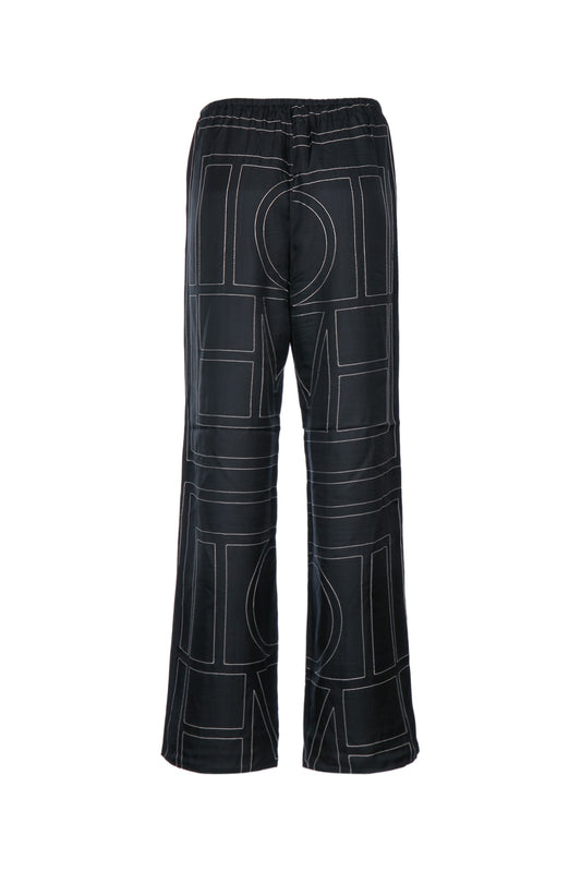 MONOGRAM SILK PJ BOTTOMS PANTS