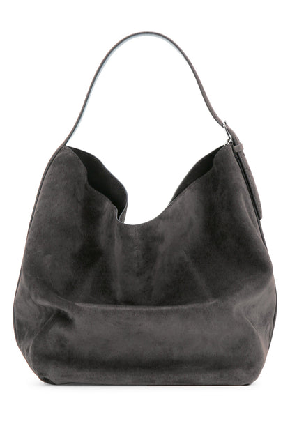 BELTED SUEDE TOTE HANDBAGS