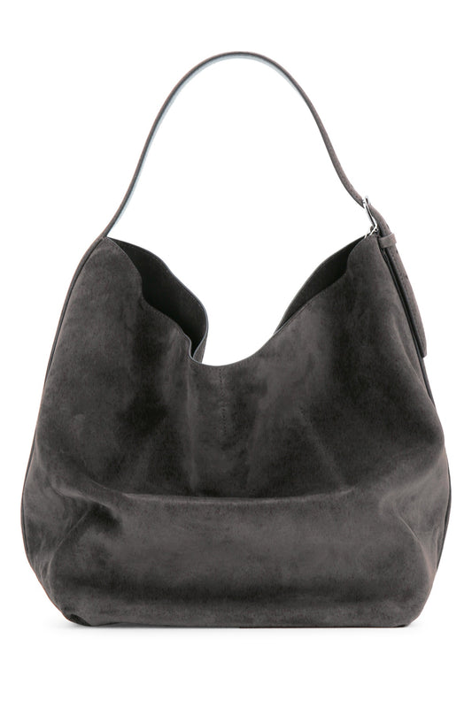 BELTED SUEDE TOTE HANDBAGS