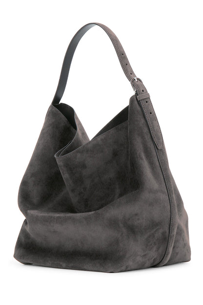 BELTED SUEDE TOTE HANDBAGS