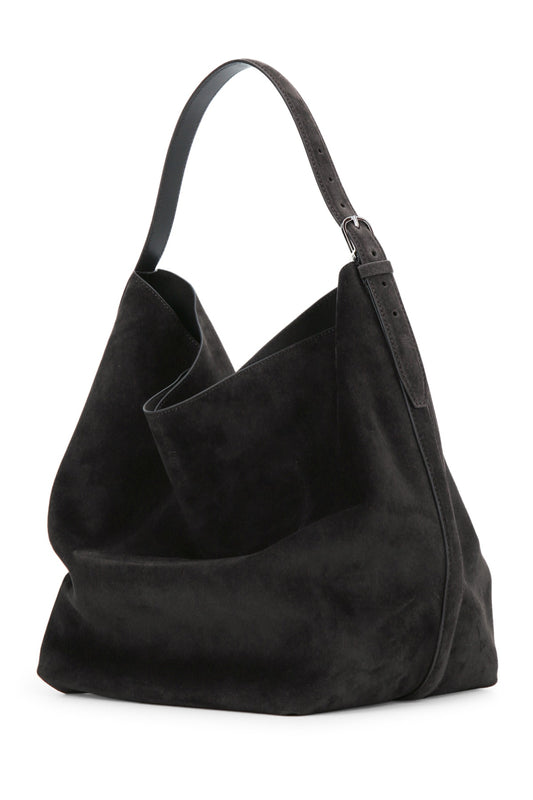 MEDIUM BELTED SUEDE TOTE HANDBAGS
