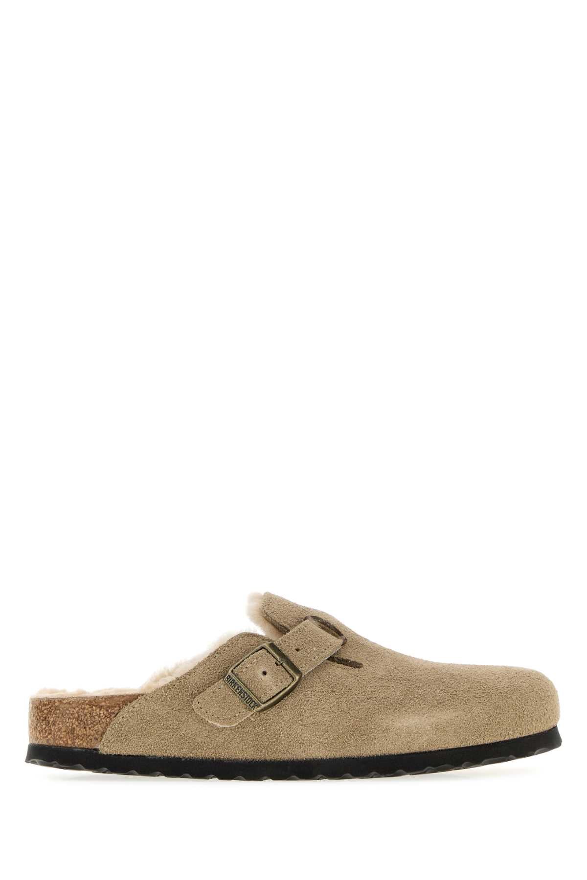 BOSTON SHEARLING TAUPE SLIPPERS
