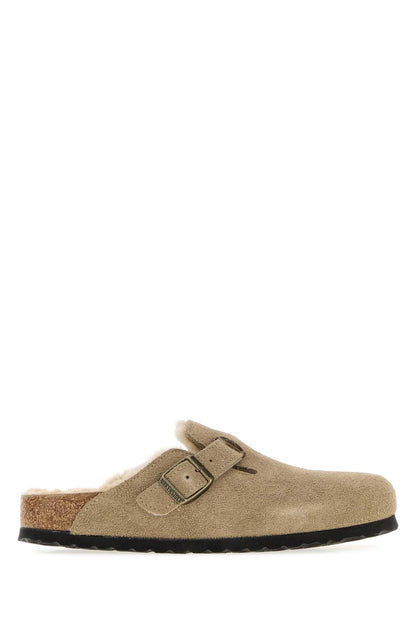 BOSTON SHEARLING TAUPE SLIPPERS