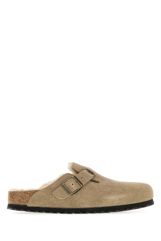 BOSTON SHEARLING TAUPE SLIPPERS