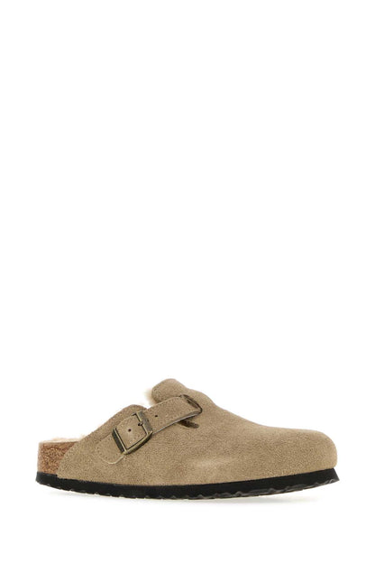 BOSTON SHEARLING TAUPE SLIPPERS