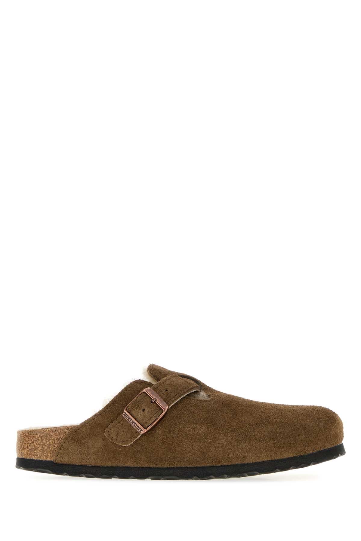 BOSTON SHEARLING DARK TEA SLIPPERS