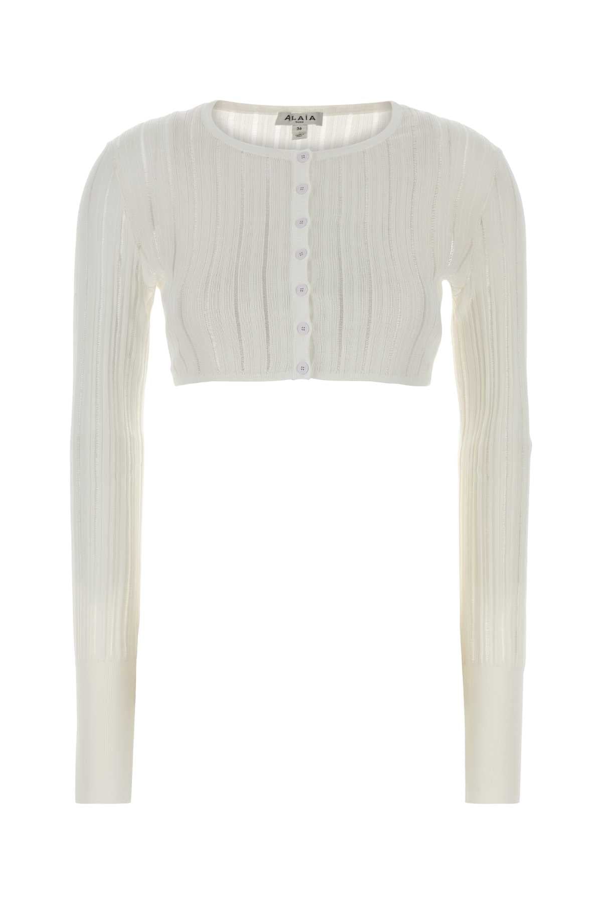 CROP CARDIGAN SHINY CRINOLINE KNIT KNITWEARS