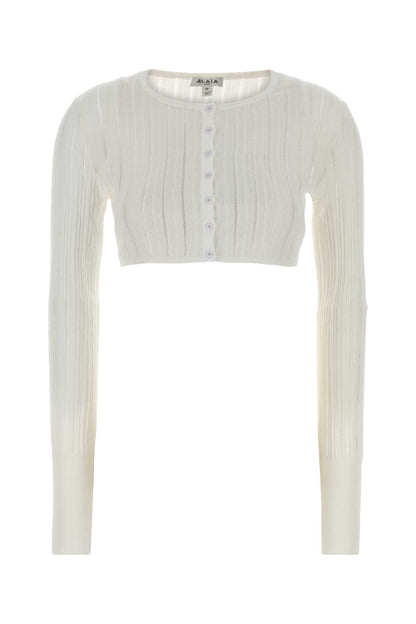 CROP CARDIGAN SHINY CRINOLINE KNIT KNITWEARS
