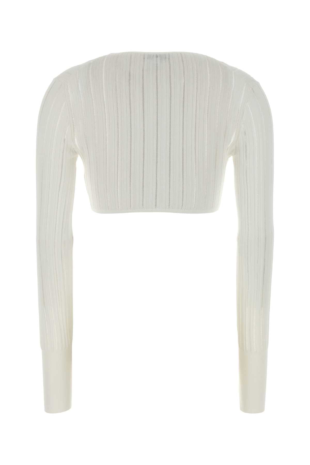 CROP CARDIGAN SHINY CRINOLINE KNIT KNITWEARS