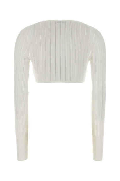CROP CARDIGAN SHINY CRINOLINE KNIT KNITWEARS