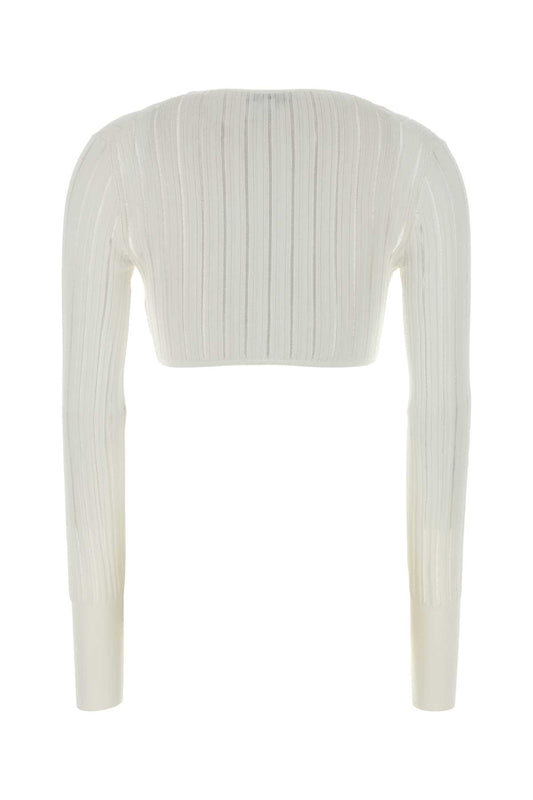 CROP CARDIGAN SHINY CRINOLINE KNIT KNITWEARS