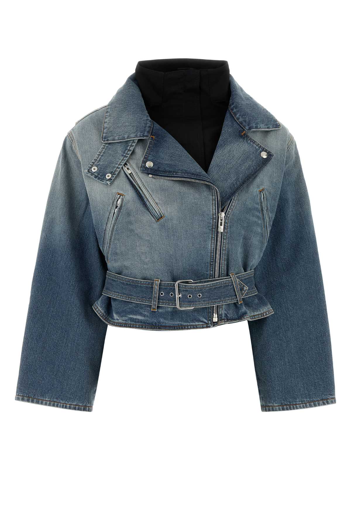 LAYERED JACKET FADED RAW DENIM JACKETS