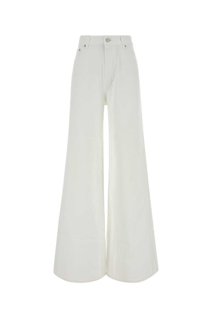 PALAZZO SHORTS LIGHT WHITE DENIM JEANS