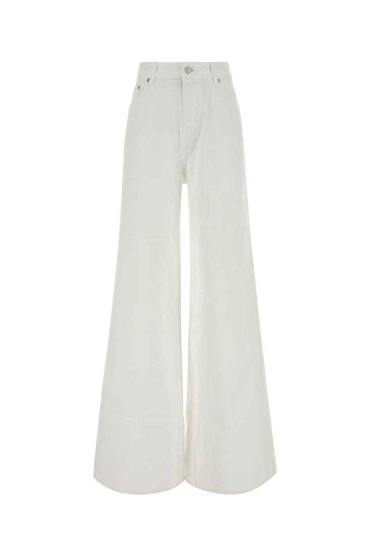 PALAZZO SHORTS LIGHT WHITE DENIM JEANS