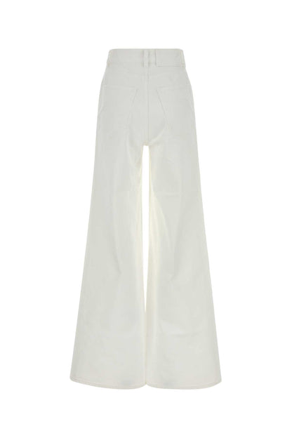 PALAZZO SHORTS LIGHT WHITE DENIM JEANS