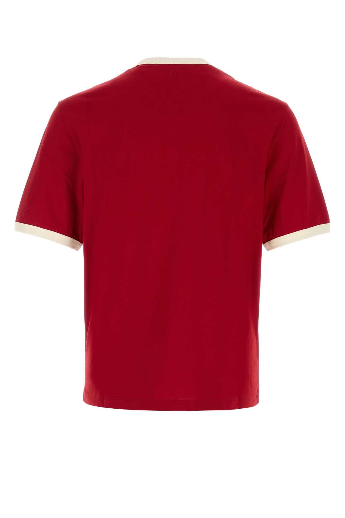 QUOTA-BICOLORTSHIRTWITHOFFWHITEAMIDECOEUREMBROIDER T-SHIRTS