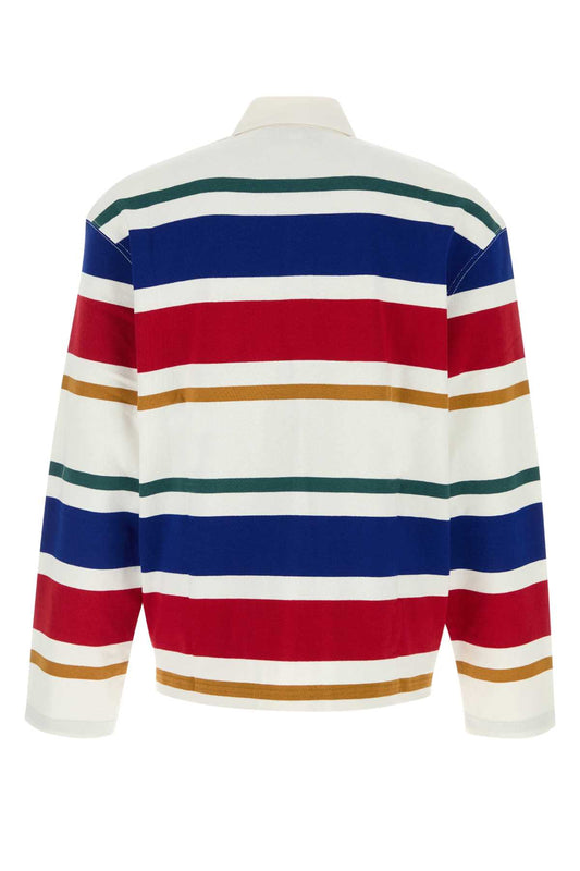 STRIPEDPOLOWITHAMIBOUCLETTEOVALPATCH POLO