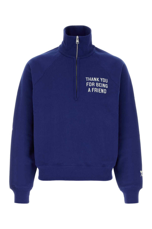 ZIPPEDSWEATSHIRTWITHEMBROIDERYTHANKYOUFORBEINGAFRI SWEATSHIRTS