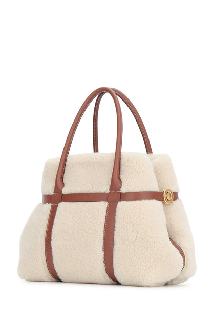 GHIERA SHOPPER SMALL CASHFUR/RNDD LTHR HANDBAGS