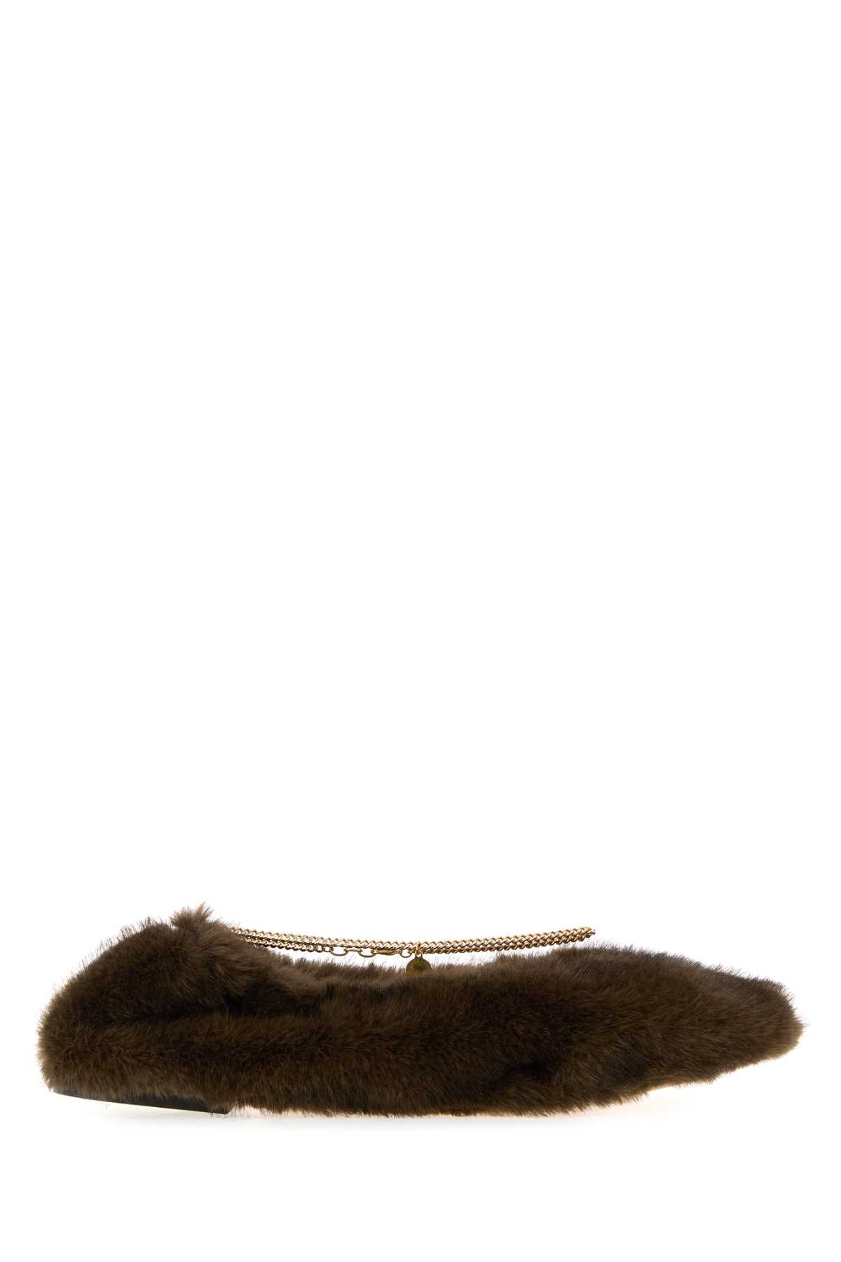 Ballerina Fff Mink Plush Fabric W/ Chain Detail BALLERINAS