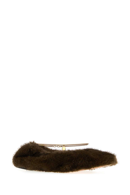Ballerina Fff Mink Plush Fabric W/ Chain Detail BALLERINAS