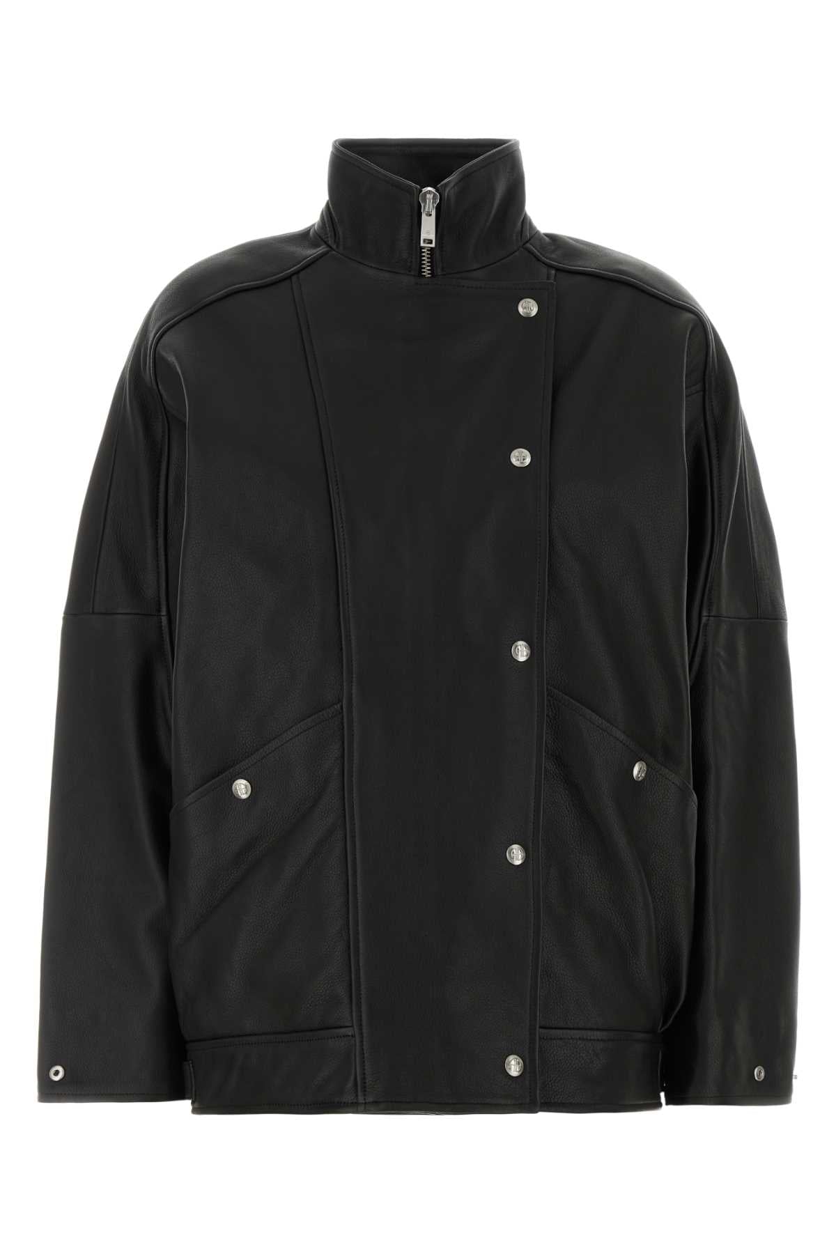 SANDY JACKET - BLACK LEATHER BLAZERS AND VESTS