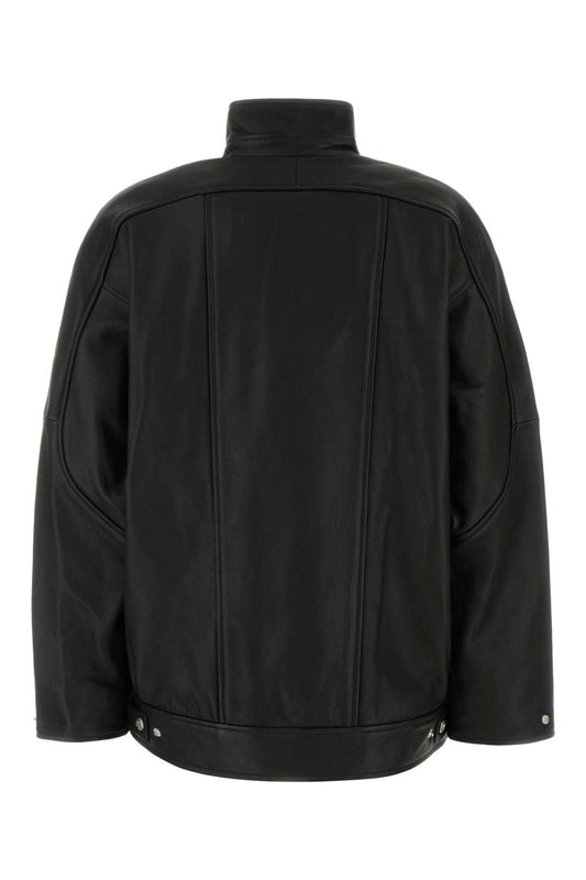 SANDY JACKET - BLACK LEATHER BLAZERS AND VESTS
