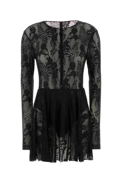 LONG SLEEVE CREW FLARED MINI DRESS DRESSES