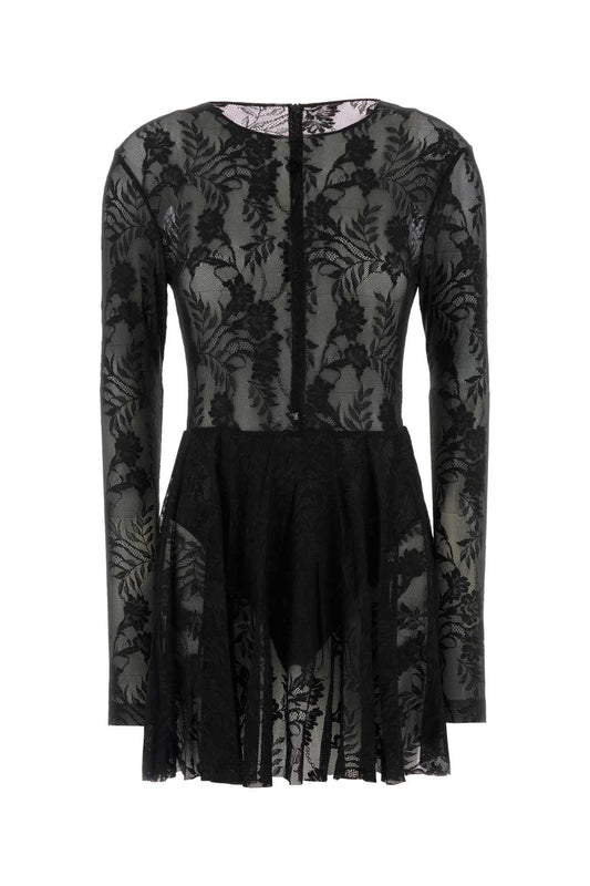 LONG SLEEVE CREW FLARED MINI DRESS DRESSES