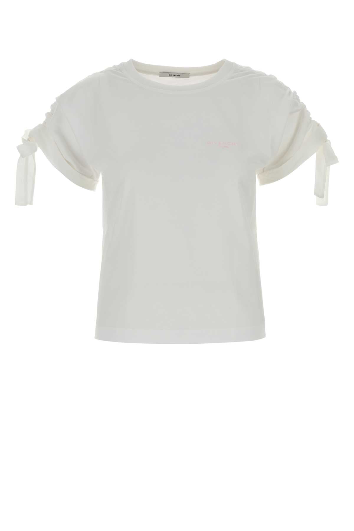 GATHERED SHOULDER T-SHIRT WITH BOWS T-SHIRTS