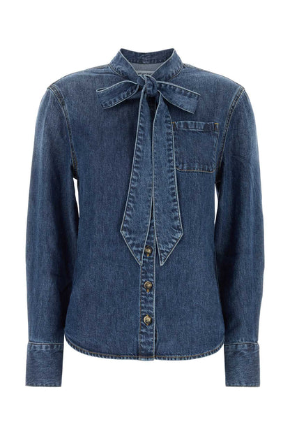 DENIM TIE NECK SHIRT PANTS