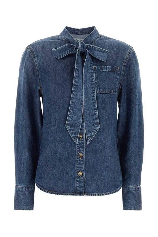 DENIM TIE NECK SHIRT PANTS