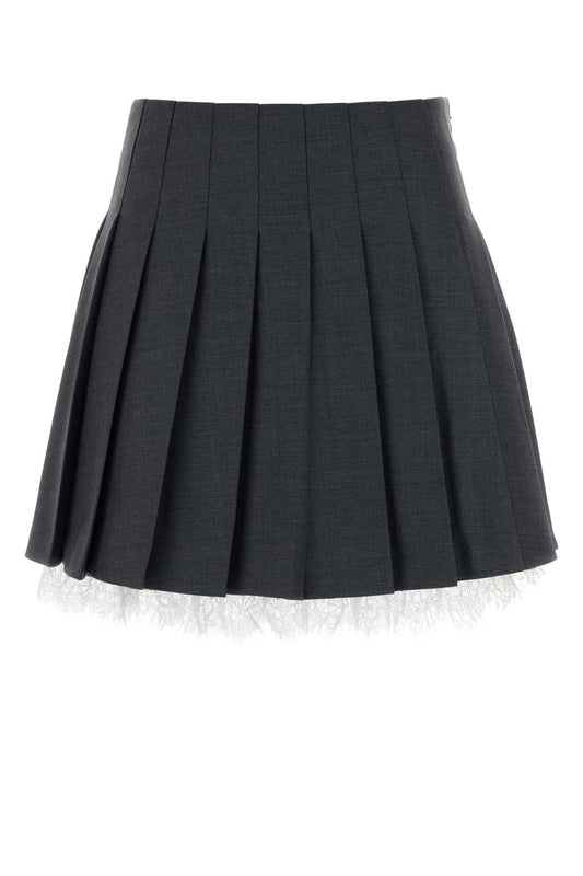 GREY PLEATED MINI SKIRT SKIRTS