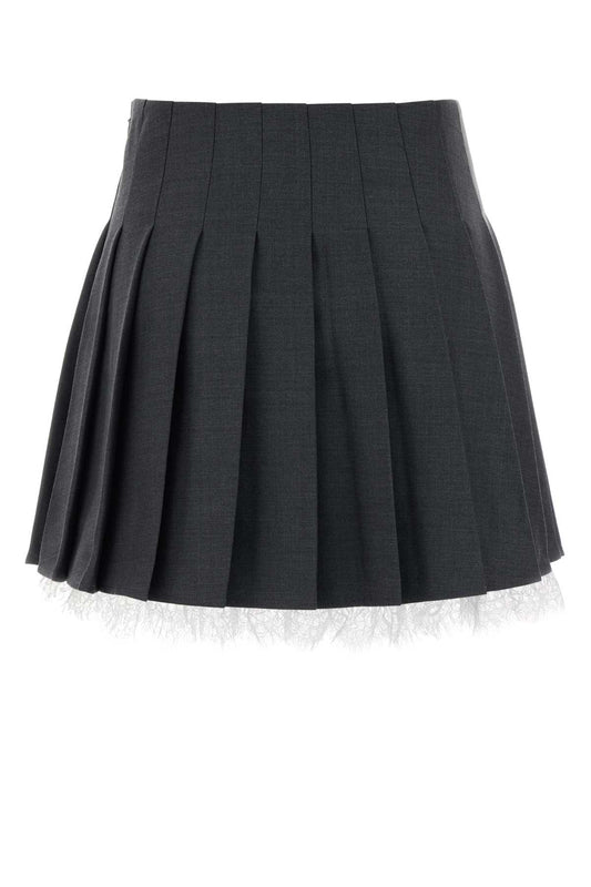 GREY PLEATED MINI SKIRT SKIRTS