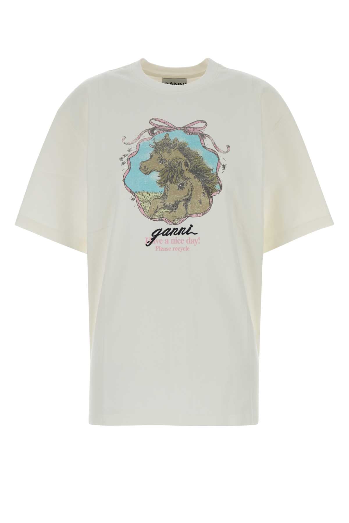 Ganni Heavy cotton jersey oversize qixi print