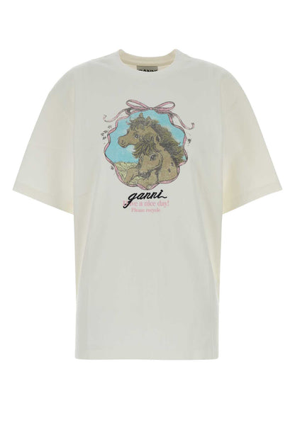 Ganni Heavy cotton jersey oversize qixi print