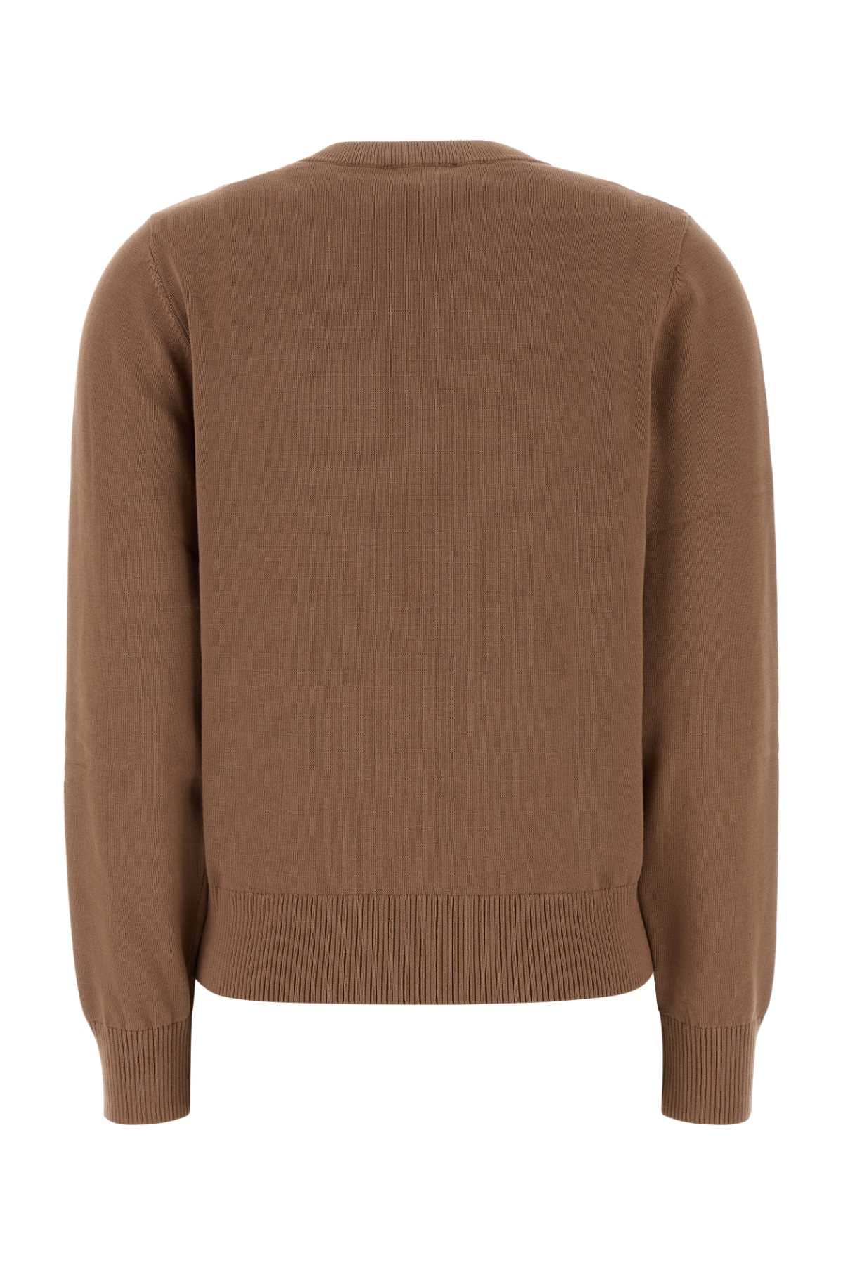 Ganni Fine cotton graphic sweater cherry