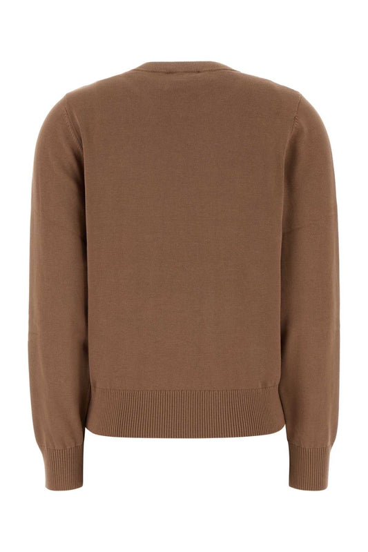 Ganni Fine cotton graphic sweater cherry