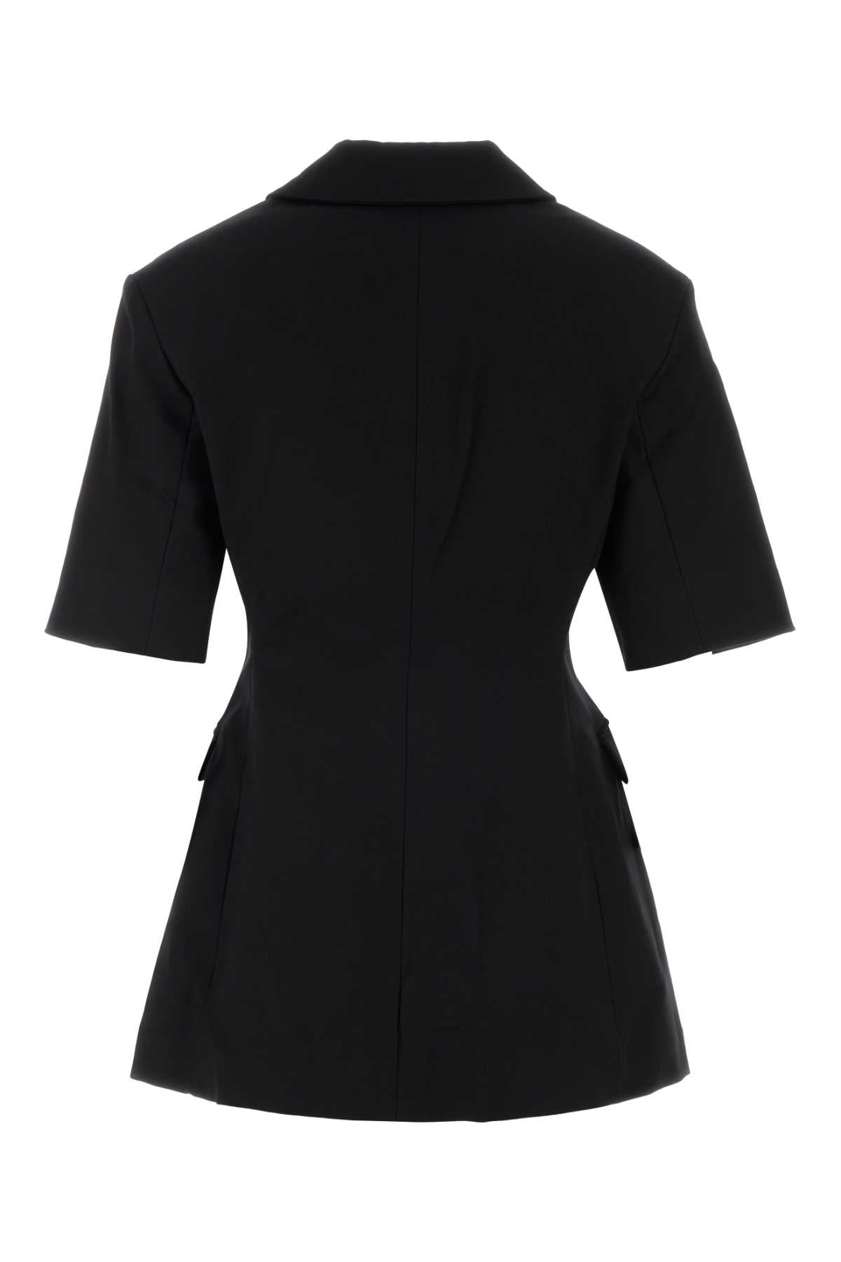 Ganni Heavy cotton tailoring short sleeve blazer
