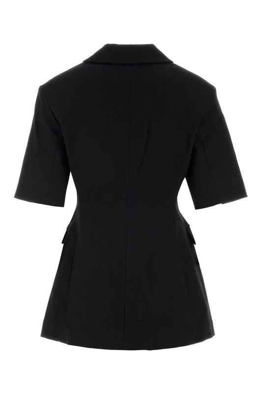 Ganni Heavy cotton tailoring short sleeve blazer
