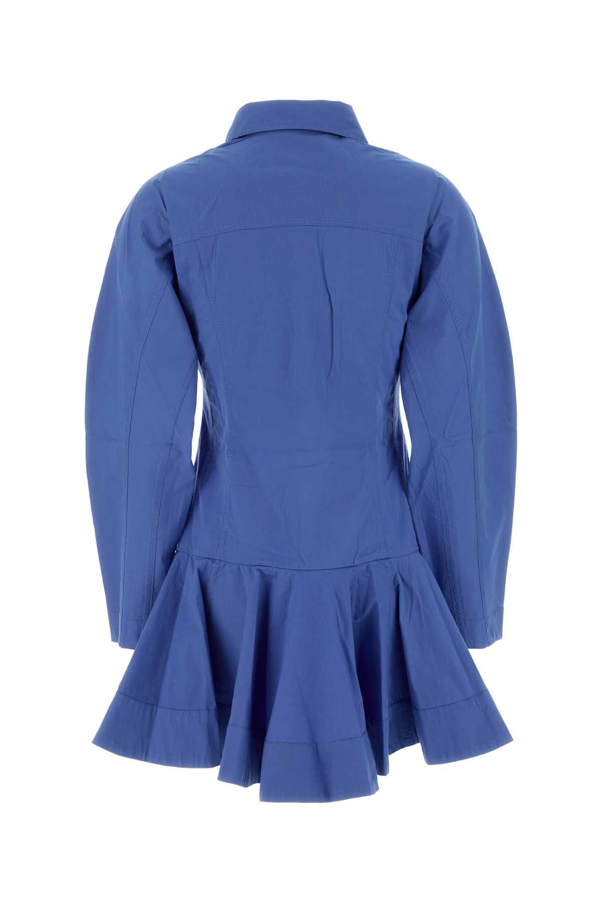 Ganni Stretch cotton mini shirt dress