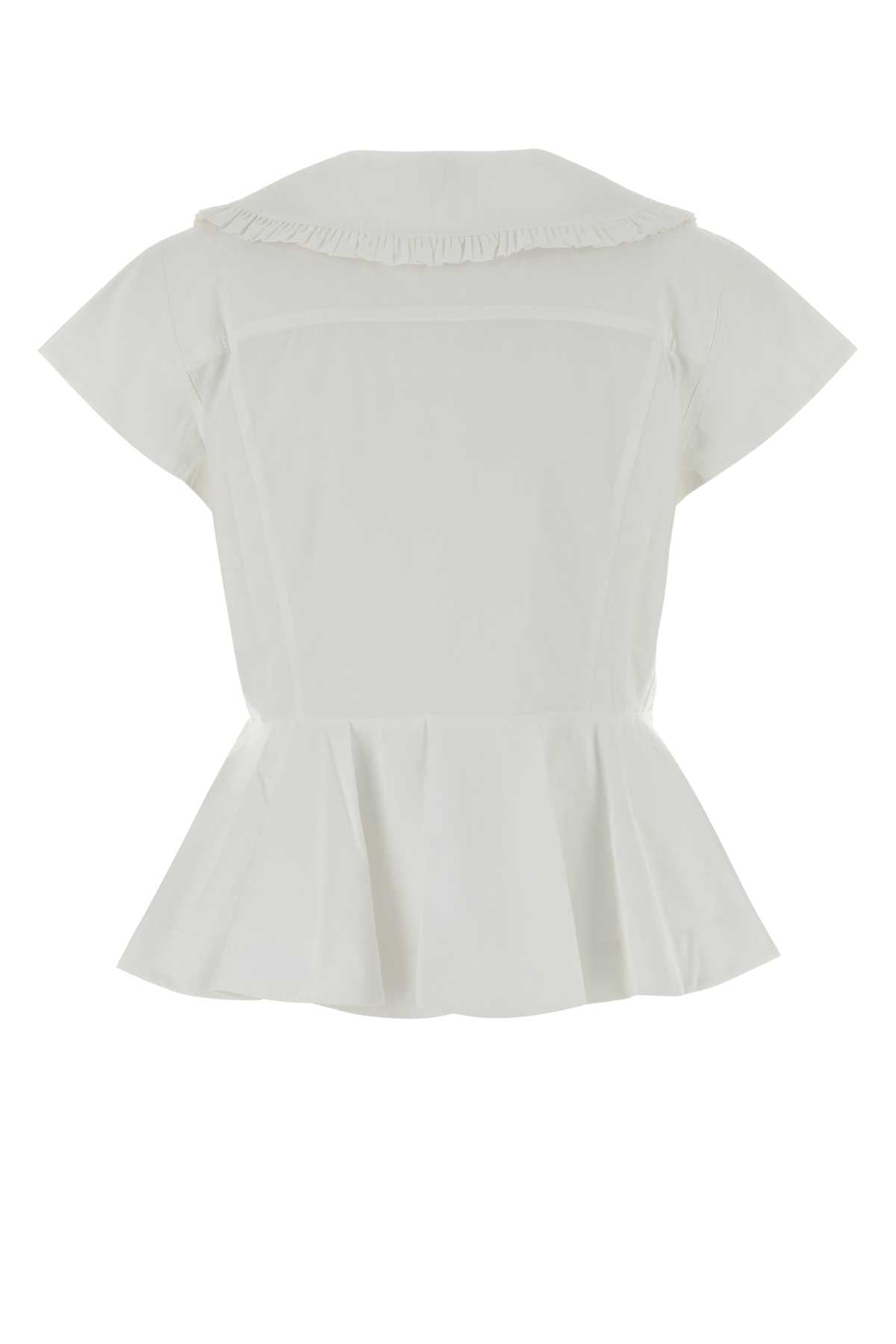 Ganni Regenerative cotton poplin collar blouse