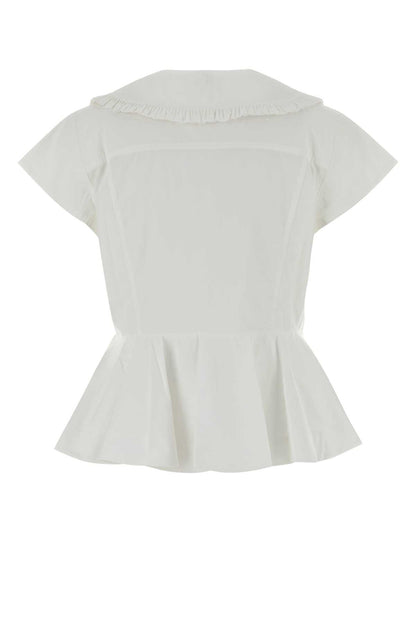 Ganni Regenerative cotton poplin collar blouse