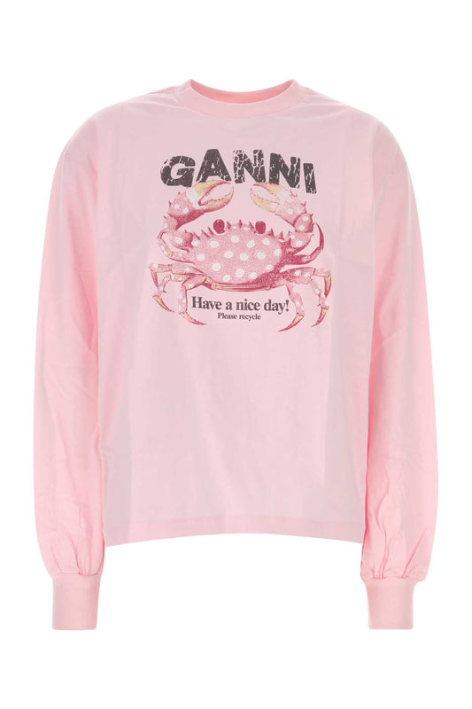 Ganni Basic cotton jersey longsleeve crab