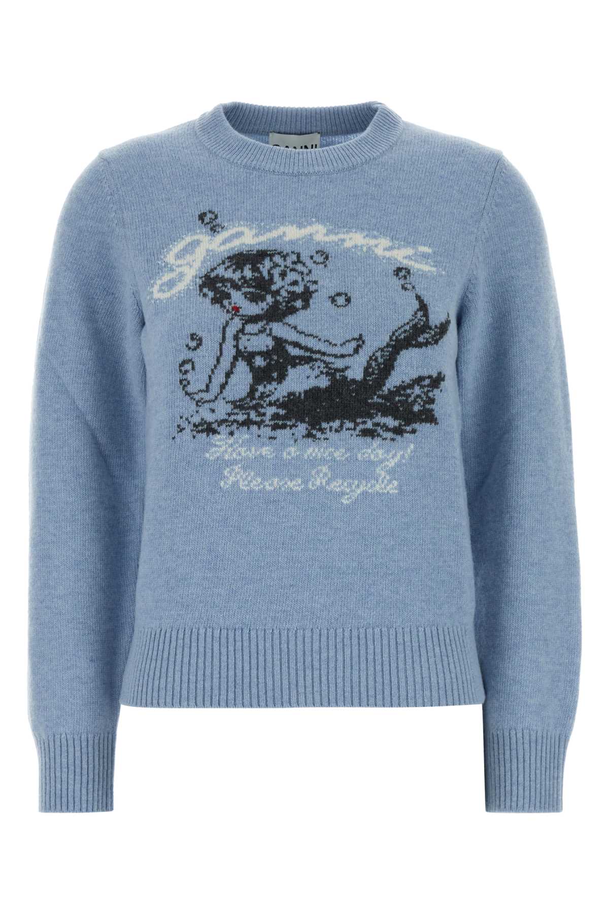 Ganni Graphic wool sweater mermaid